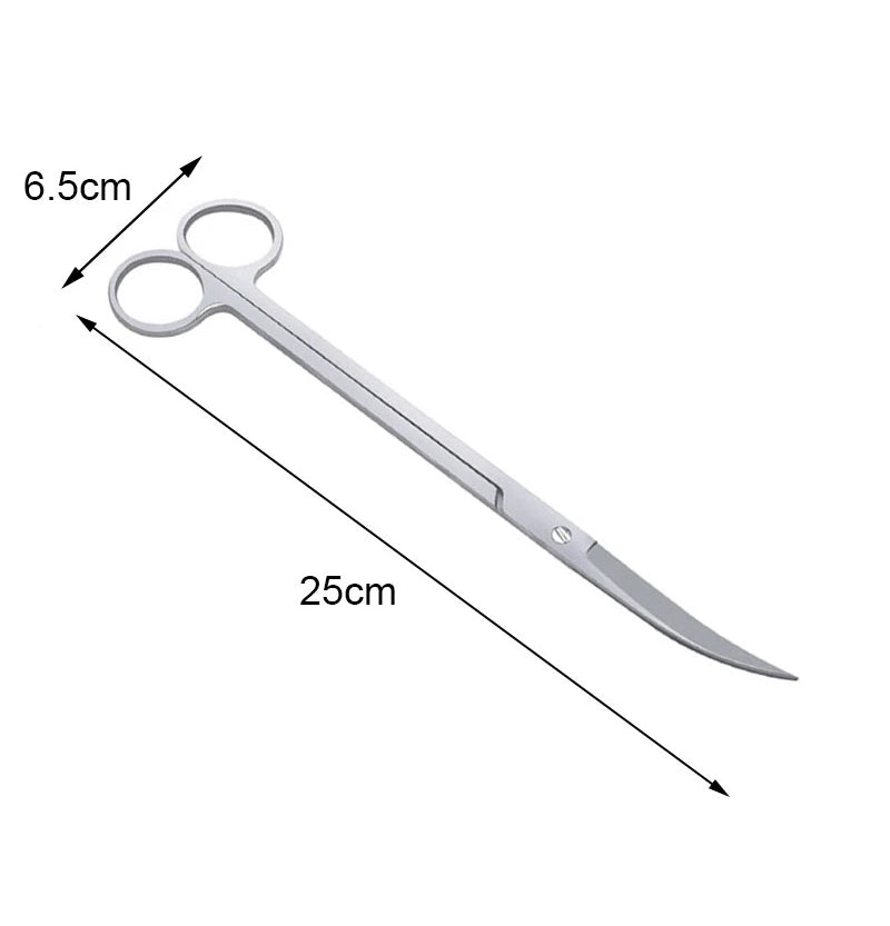 Stainless Steel Aquarium Tool Set with Scissors, Tweezers, and Shovel