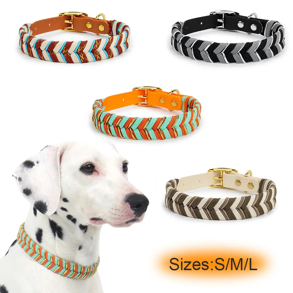 Handcrafted Colorful Striped Dog Collar
