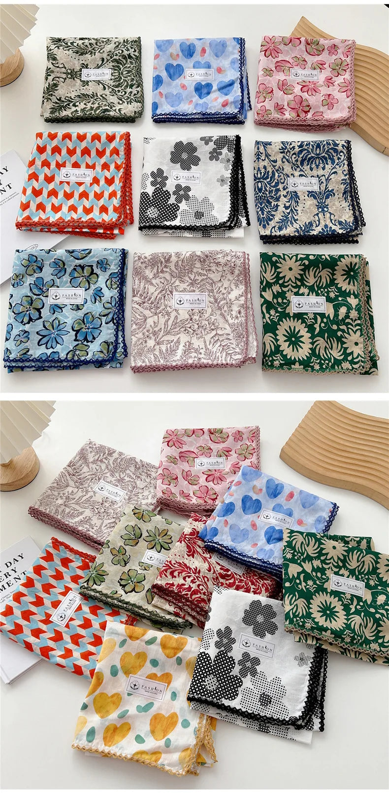 Square Cotton Scarf for Women – Versatile Neck & Hair Accessory