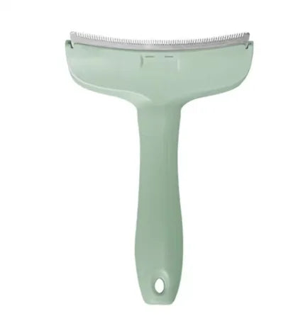 Pet Deshedding Brush with V-Tooth Comb - Gentle Undercoat Rake for Dogs & Cats