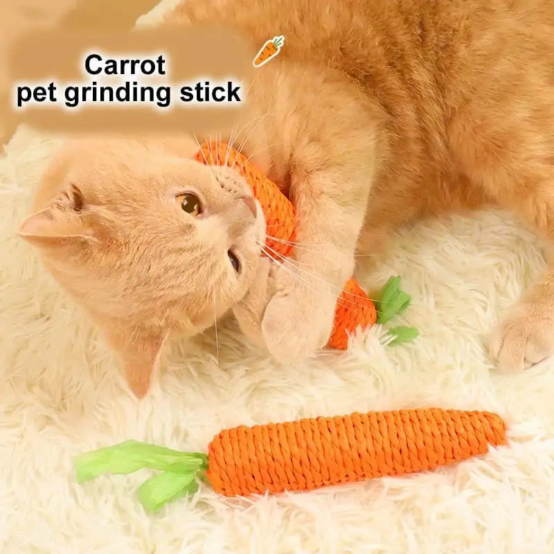 Juguete para Mamar de Gato con Forma de Zanahoria