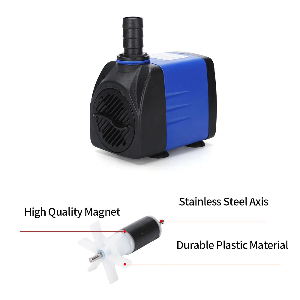 Quiet Mini Submersible Pump for Aquariums, Fountains & Waterfalls