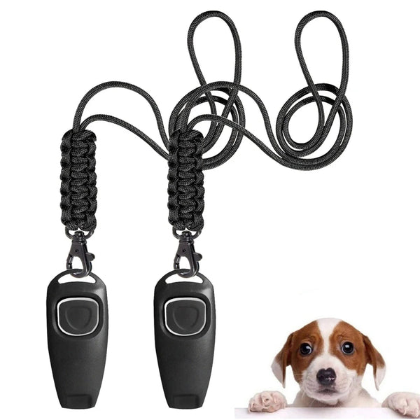 Dog Whistle and Clicker Training Aid for Obedience