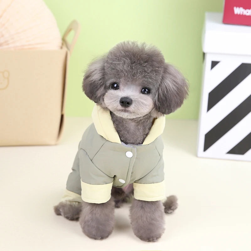 Mono de Invierno Acolchado para Perro con Capucha