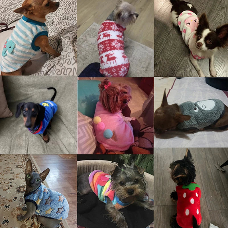 Cozy Flannel Dog Vest for Small Pets