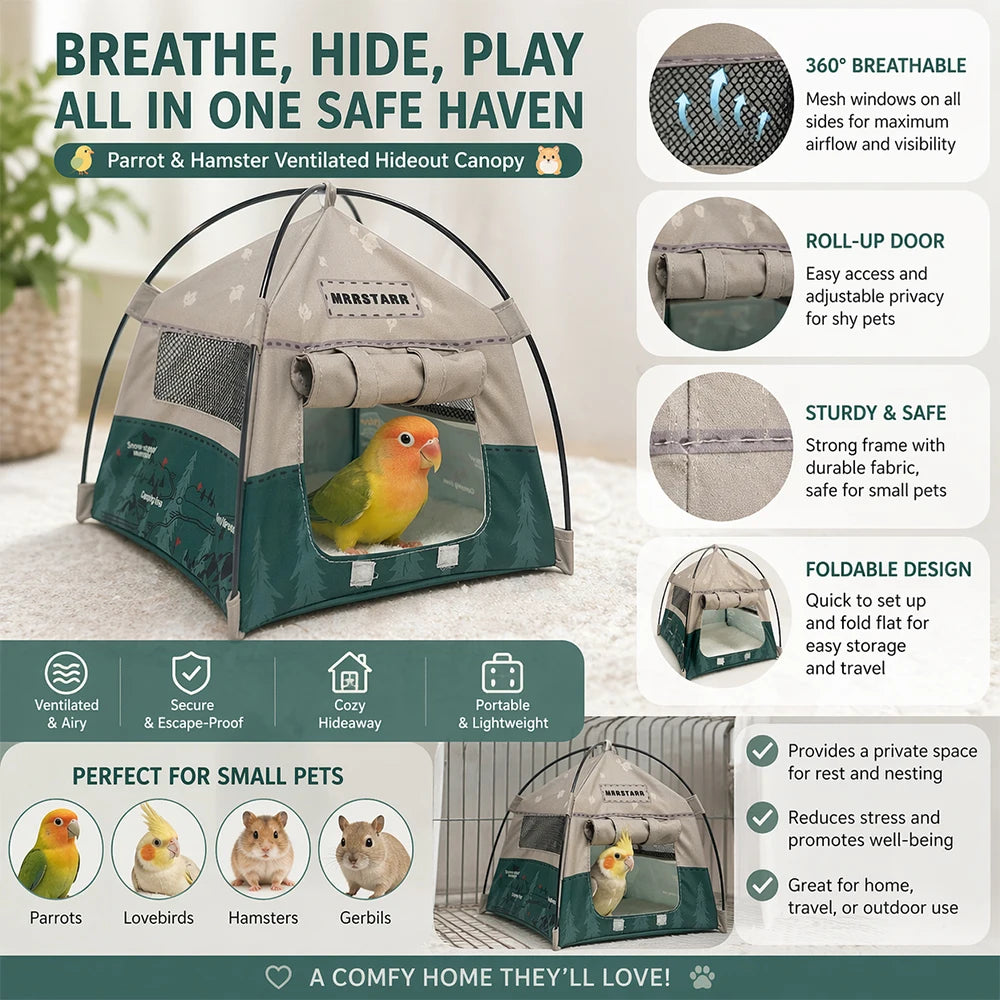 Breathable Mesh Pet Tent Hideout for Small Animals