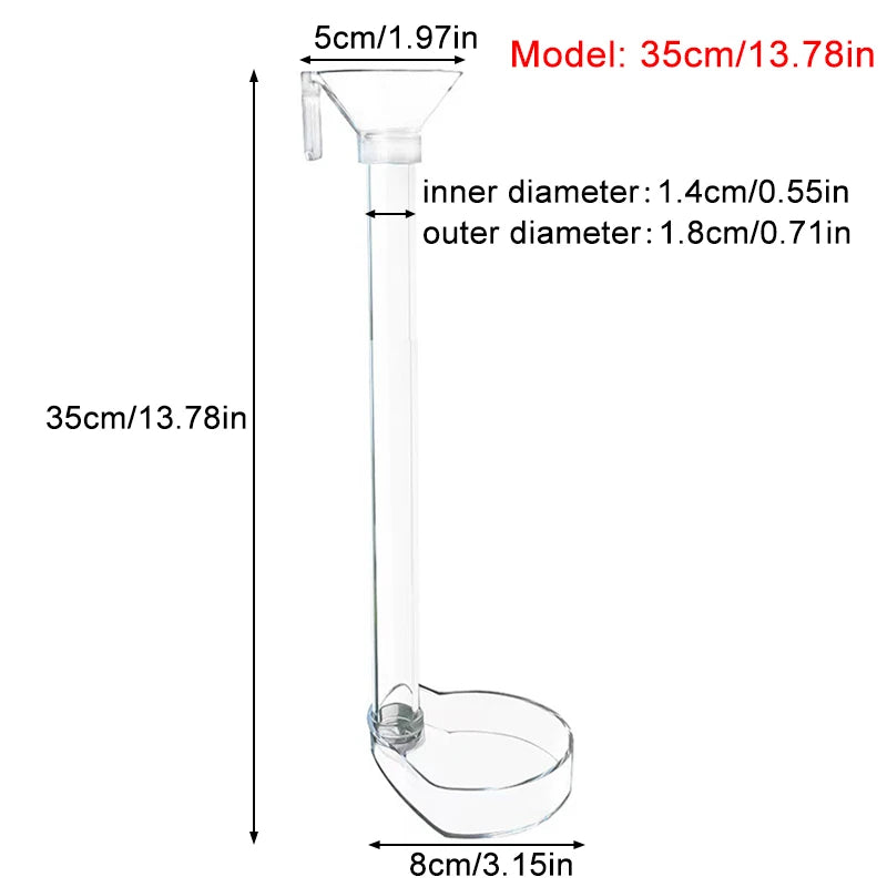 Acrylic Aquarium Fish Feeder with Transparent Tube