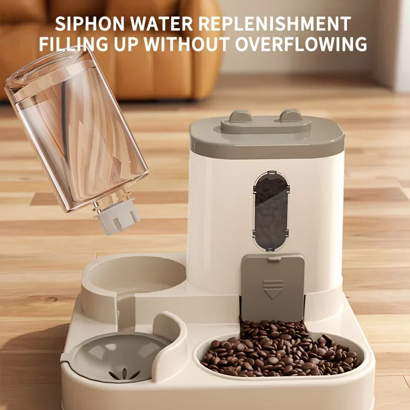 2in1 Cat Food and Water Dispenser Automatic Feeder