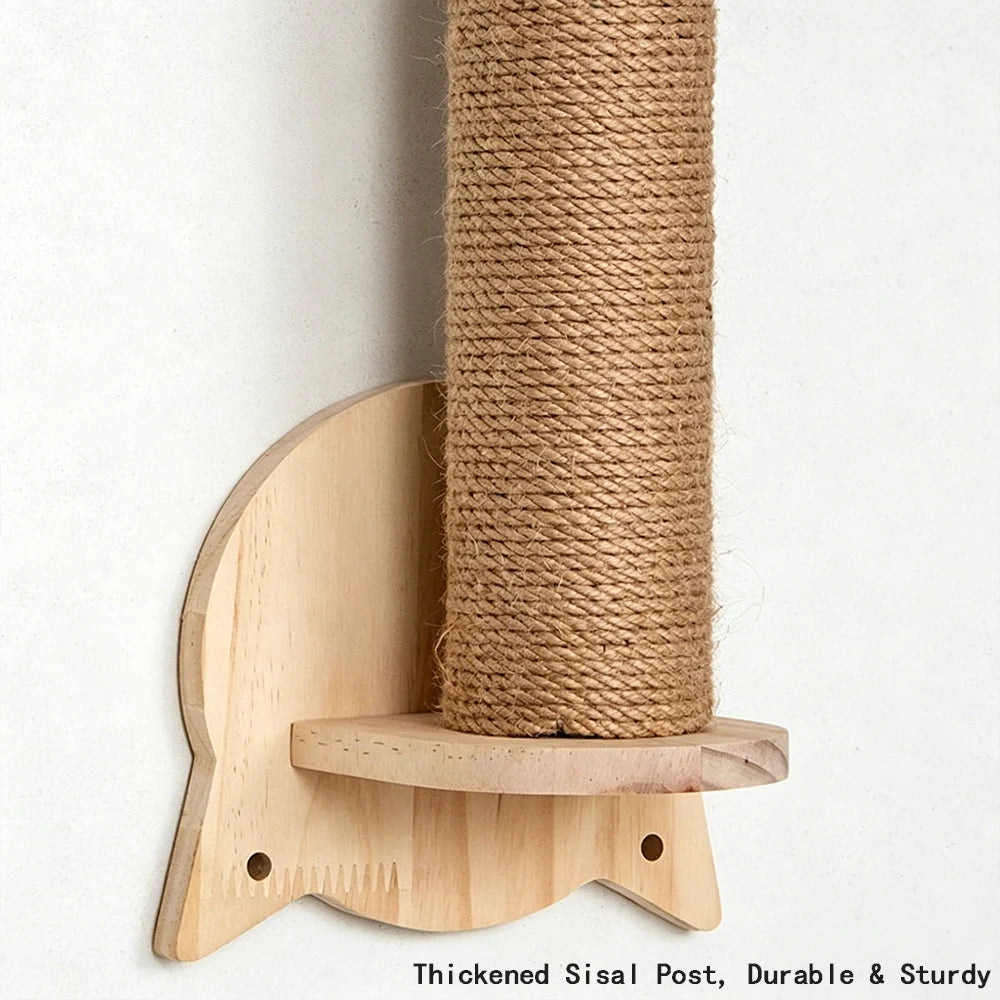 Cat Scratching Post with Sisal and Wood