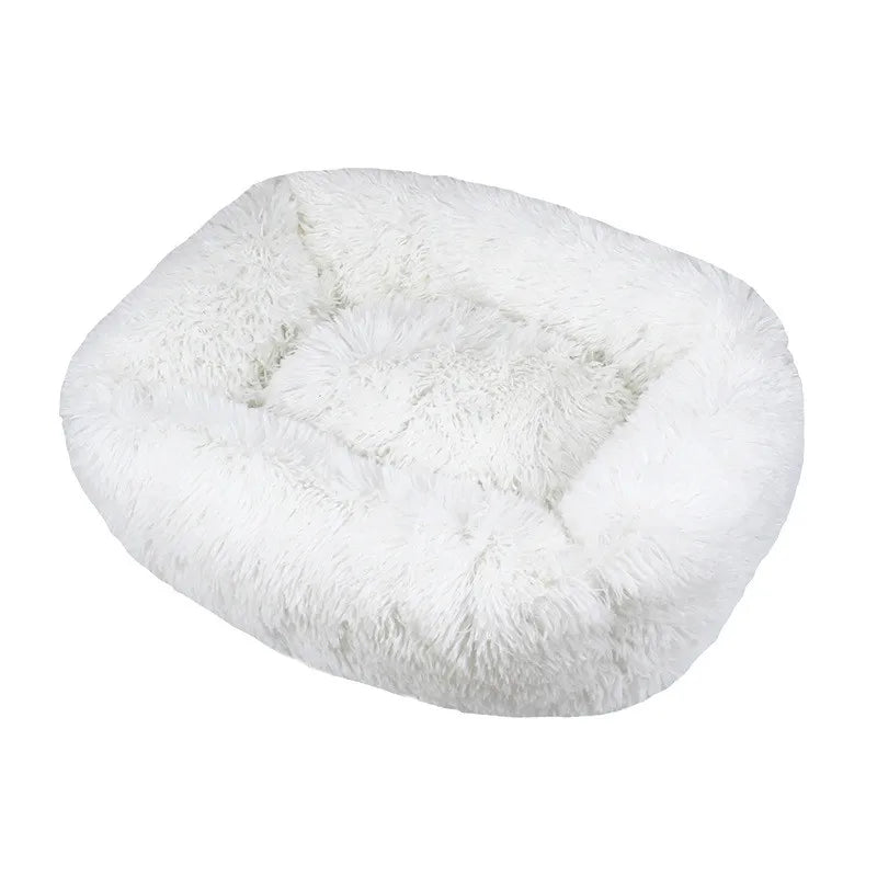 Lit carré en peluche de luxe pour chien