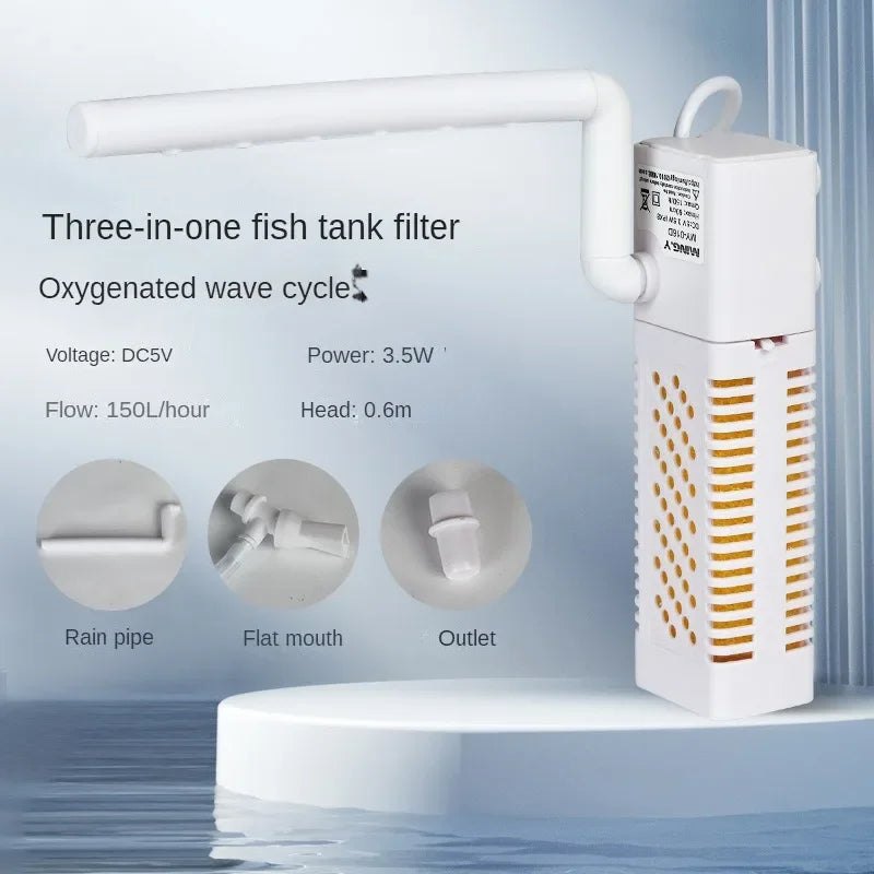Filtre Submersible USB Compact pour Aquarium