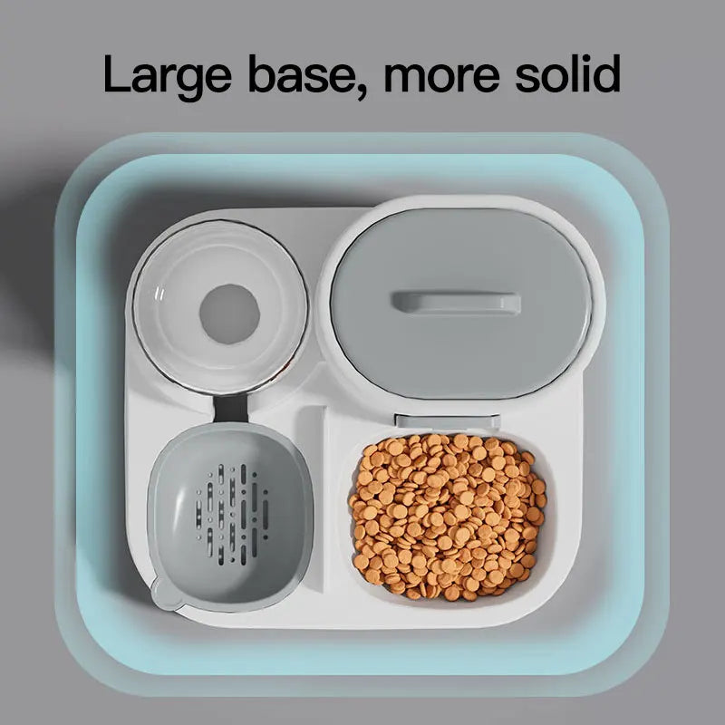 Gravity-Fed Cat Water Dispenser & Feeder with Spill-Proof Design
