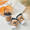 A portable pet poop trash can dispenser in beige and white is shown next to an orange fruit and a wire basket.