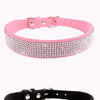 Kristall-Straß-Halsband aus Leder