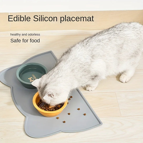 Pet Feeding Mat for Dogs and Cats, Silicone Waterproof Mat