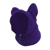Gorro de invierno para perro de forro polar morado oscuro con orejas caídas.