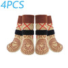 Anti-Slip Knitted Dog Socks with Adjustable Straps (4-Pack)