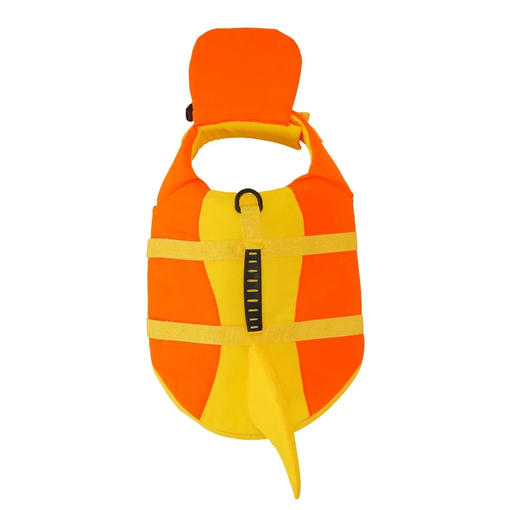 Shark-Shaped Dog Life Vest with High-Visibility Safety Features