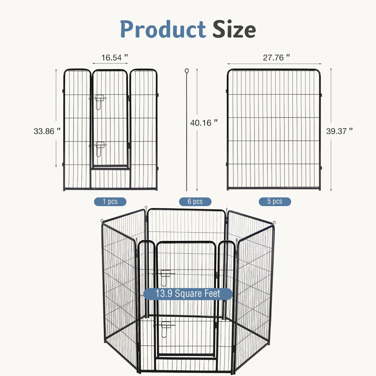 Foldable Metal Dog Playpen with Door - Indoor & Outdoor Pet Fence