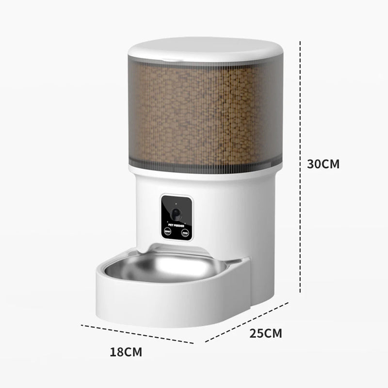 Dispensador automático de comida para mascotas con WiFi y capacidad de 4L
