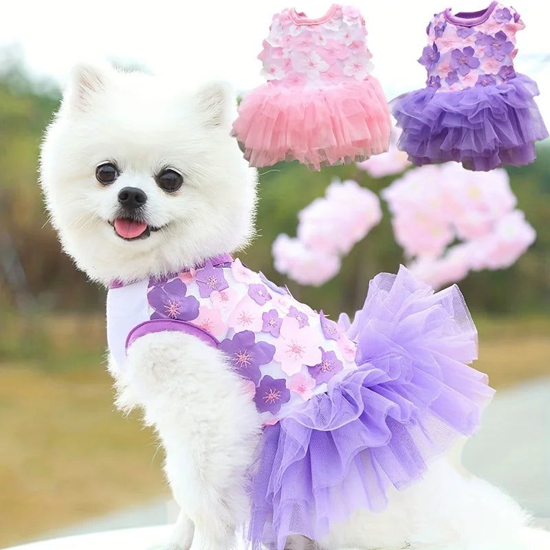 Vestido de Princesa Floral para Perro