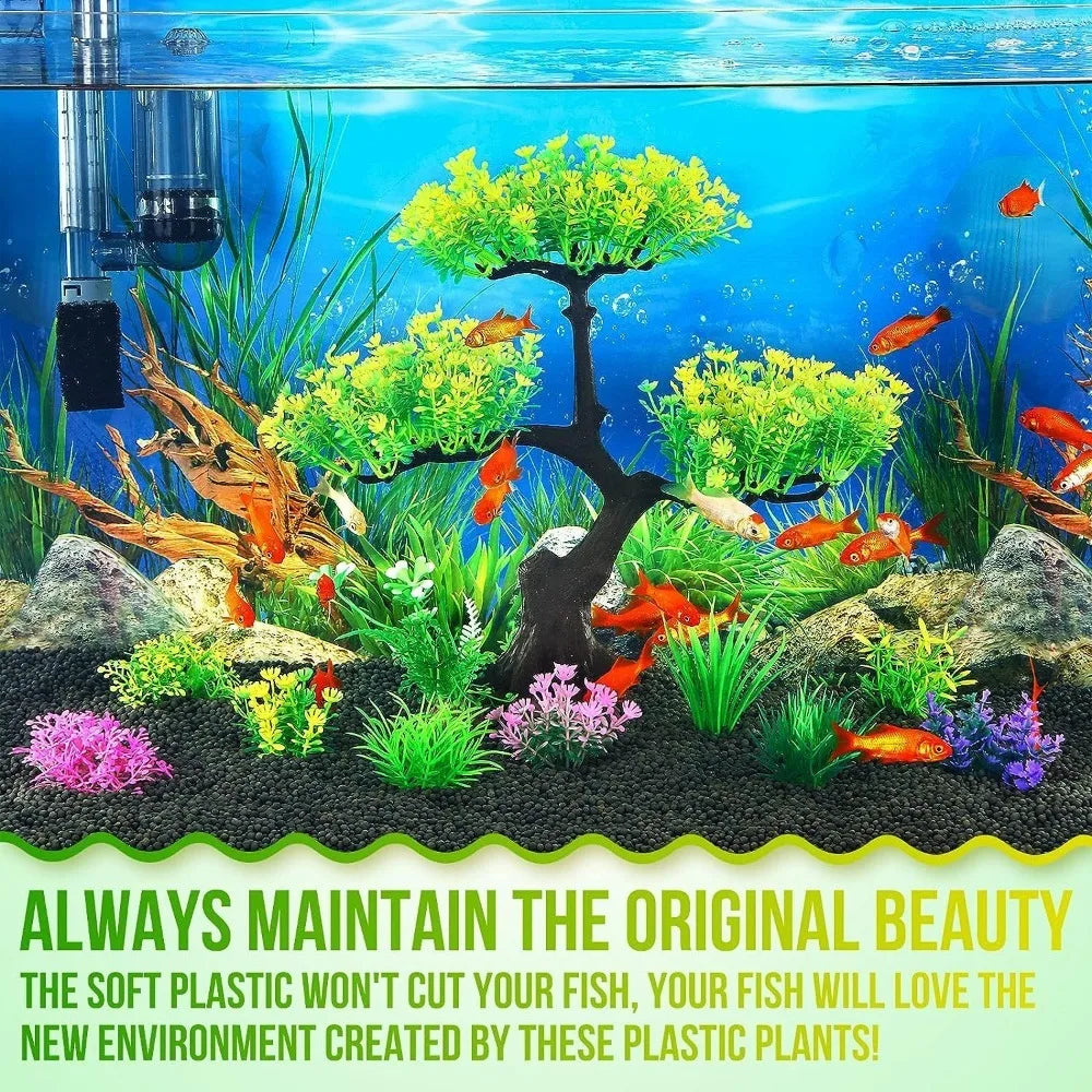 Lifelike Artificial Aquarium Plants – Set of 10