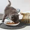 Whisker-Friendly Cat Bowl with Stand - Ceramic Anti-Tip