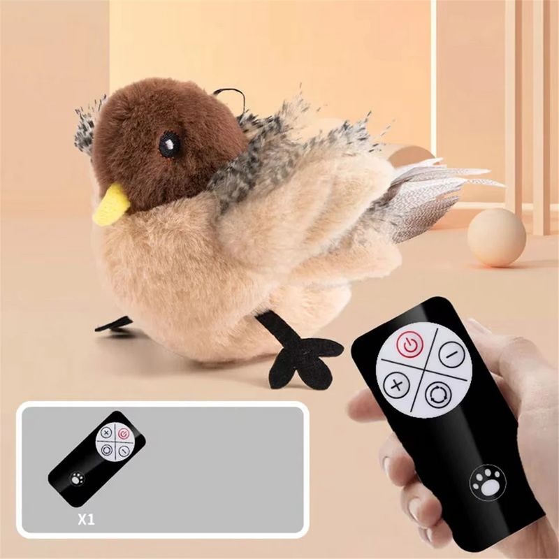 Jouet pour chat moineau télécommandé interactif