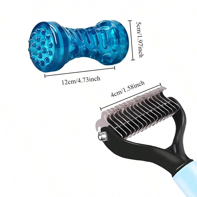 Double-Sided Stainless Steel Dematting Comb for Dogs and Cats