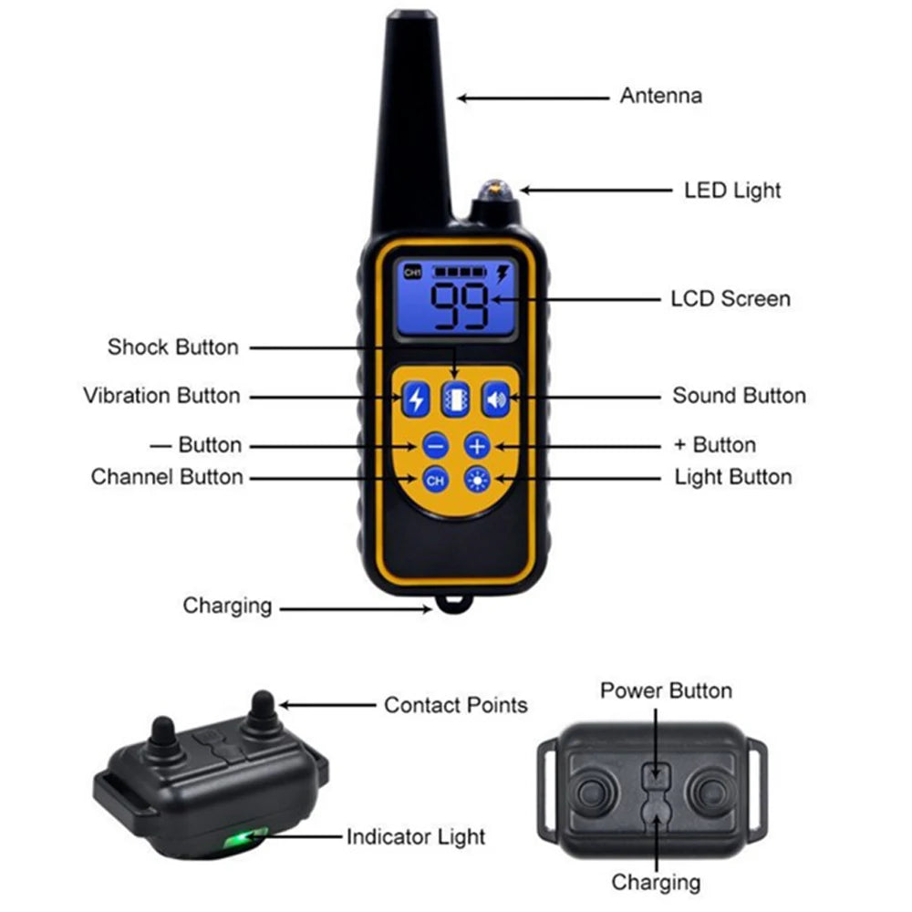 Waterproof Remote Dog Training Collar with Rechargeable Battery
