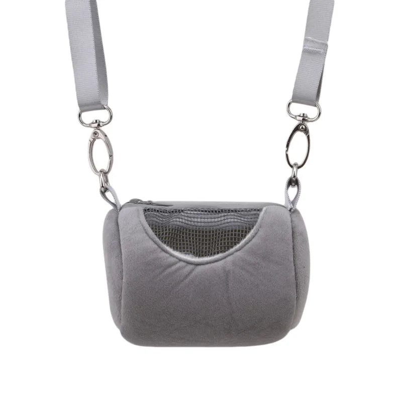 Mesh-Panel Hamster Crossbody Carrier