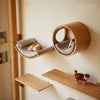 Wall-Mounted Wooden Cat Climbing Set with Sisal Scratching Post and Hammock