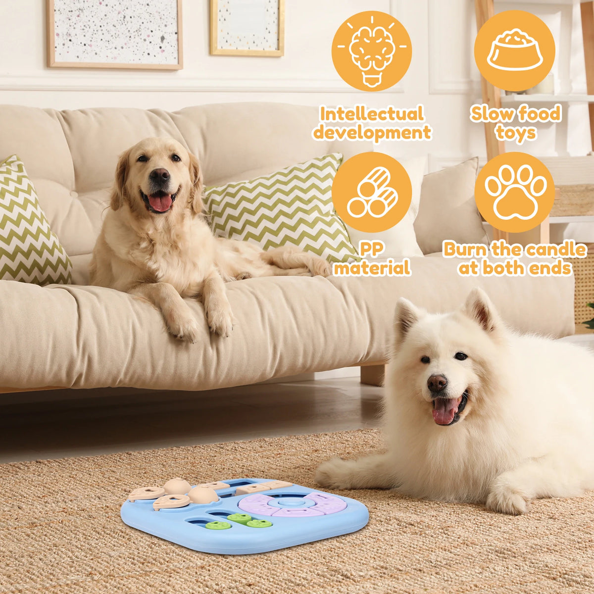 Interactive Dog Puzzle Toy with Non-Slip Base for Mental Stimulation and Slow Feeding