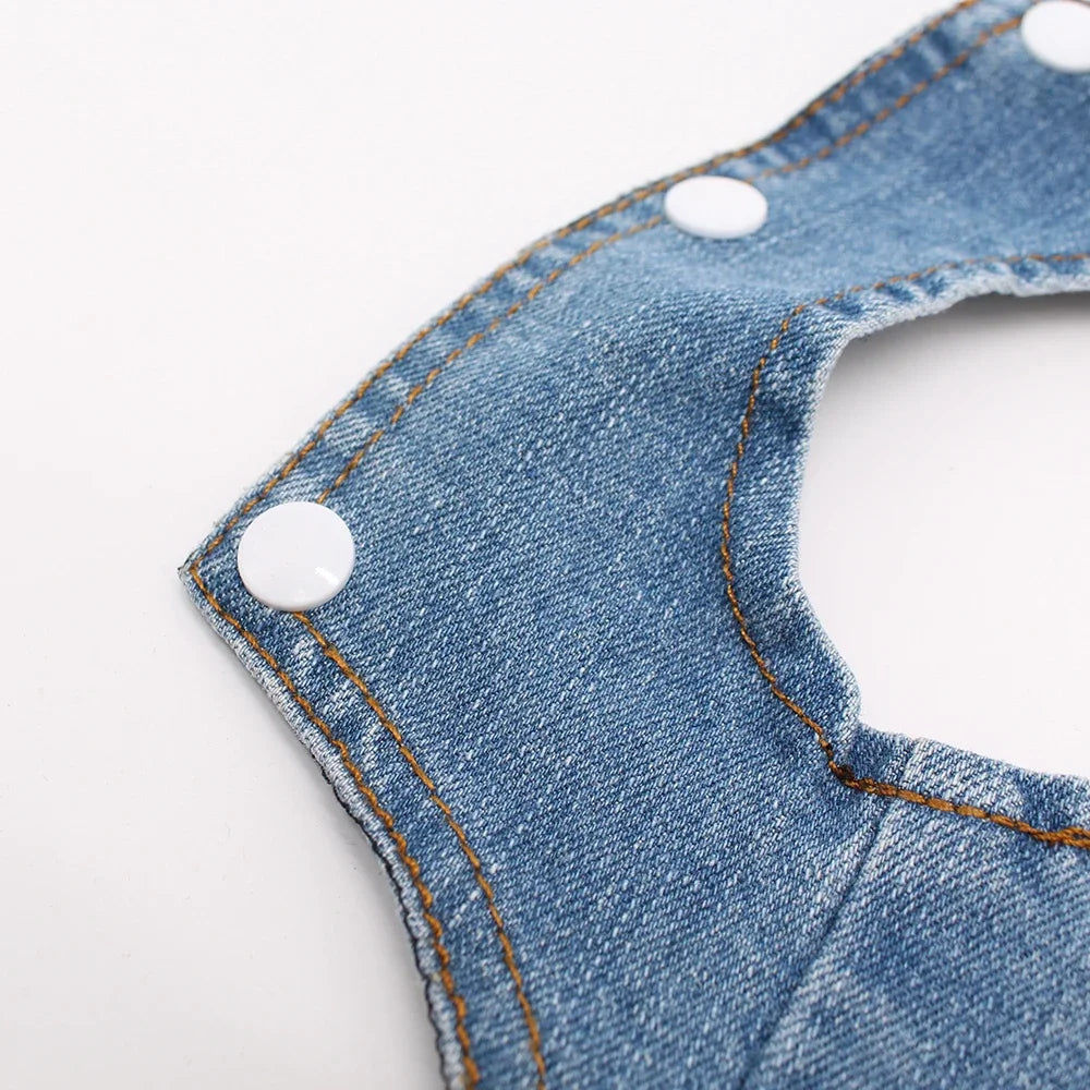 Classic Denim Dog Jacket with Harness and Leash Ring