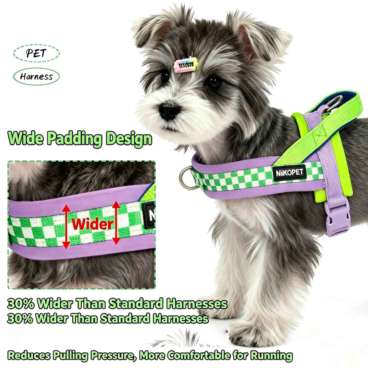 Quick-Release No-Choke Dog Harness with Dual D-Rings