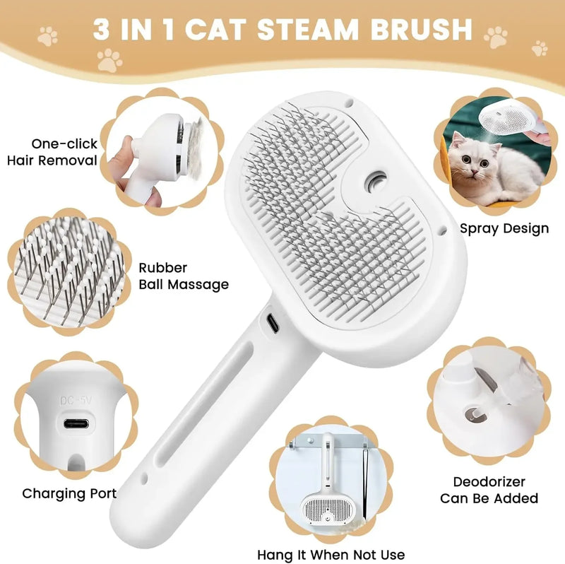 Upgraded Pet Steam Grooming Comb for Dogs and Cats