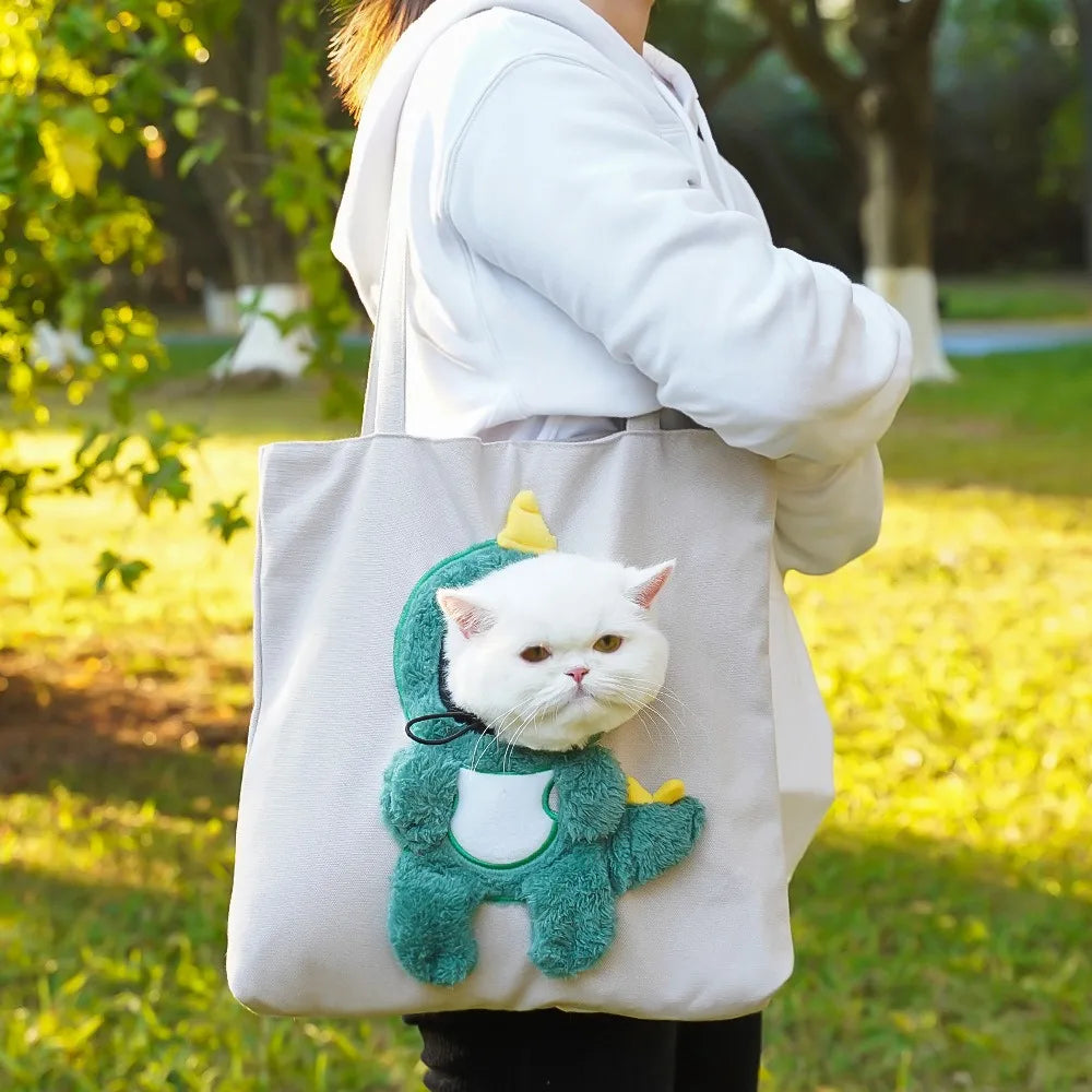 Portable Crossbody Pet Carrier Bag for Cats and Small Dogs