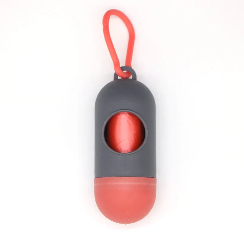 Capsule-Shaped Dog Waste Bag Dispenser with Clip