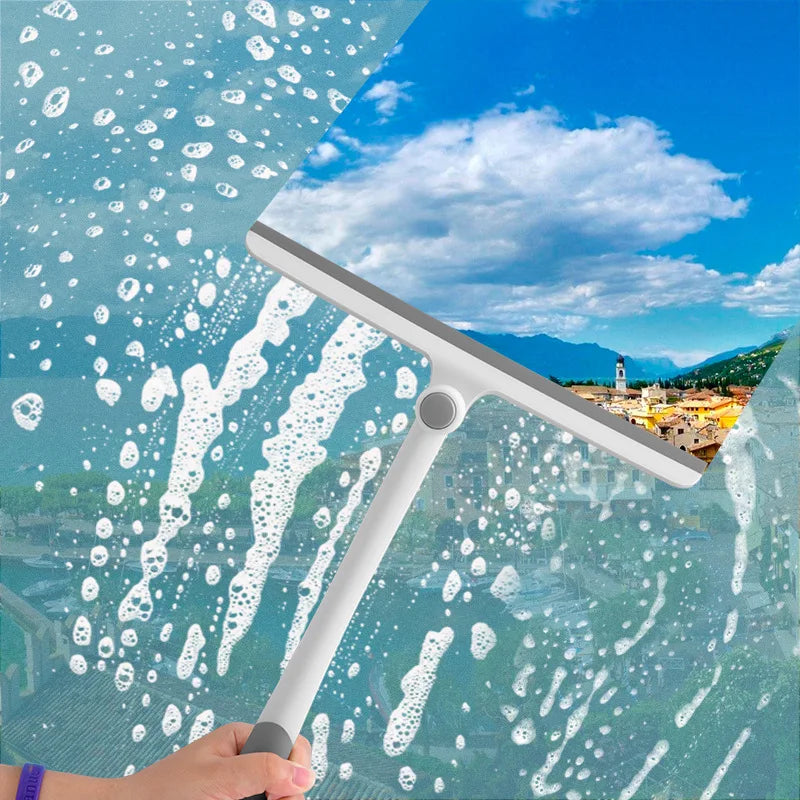 360° Rotating Shower Squeegee with Silicone Holder