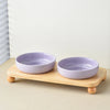 Elevated Ceramic Cat & Dog Bowl with Stand – 2-in-1 Food and Water Feeder