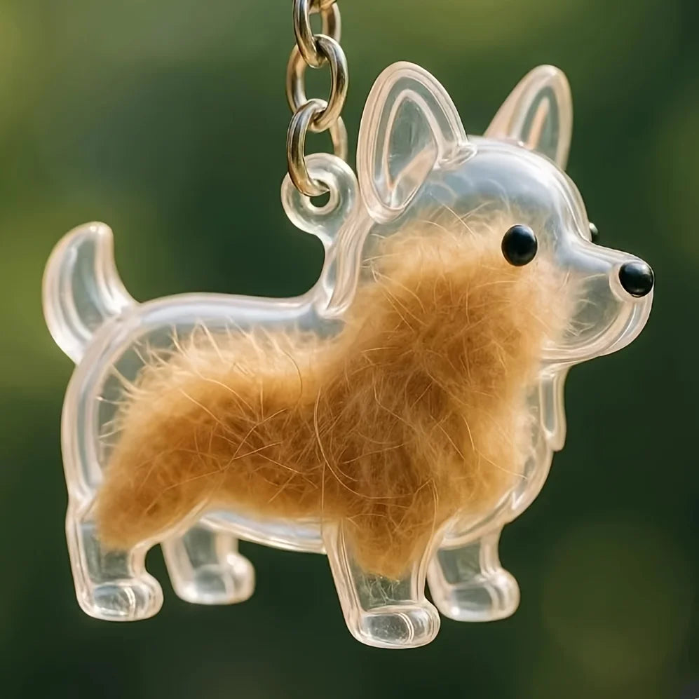 Pet Memorial Fur Keepsake Keychain Pendant