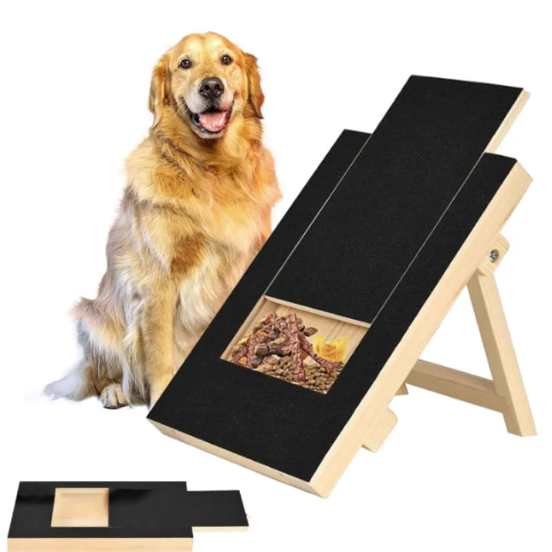 Wooden Pet Scratching Board with Pull-Out Treat Box