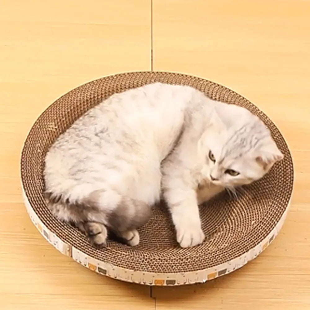 Oval Corrugated Cardboard Cat Scratcher Bed