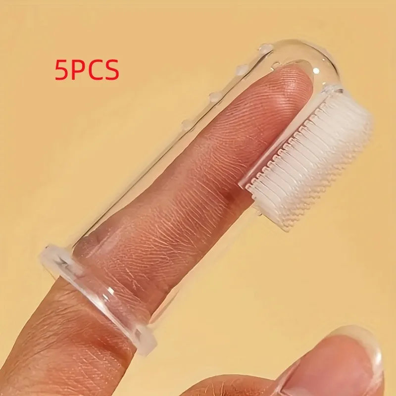 Silicone Finger Toothbrushes for Dogs and Cats - 5 Pack