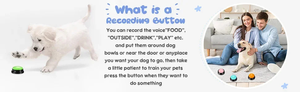 Recordable Talking Buttons for Dog Communication Training