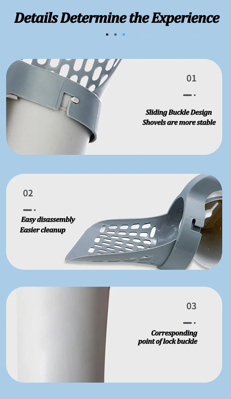 Cat Litter Scoop with Integrated Waste Bag Holder
