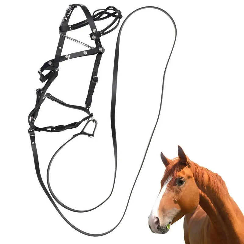 Mors en cuir PU ajustable pour cheval