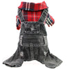 Classic Plaid Denim Jumpsuit for Small Dogs