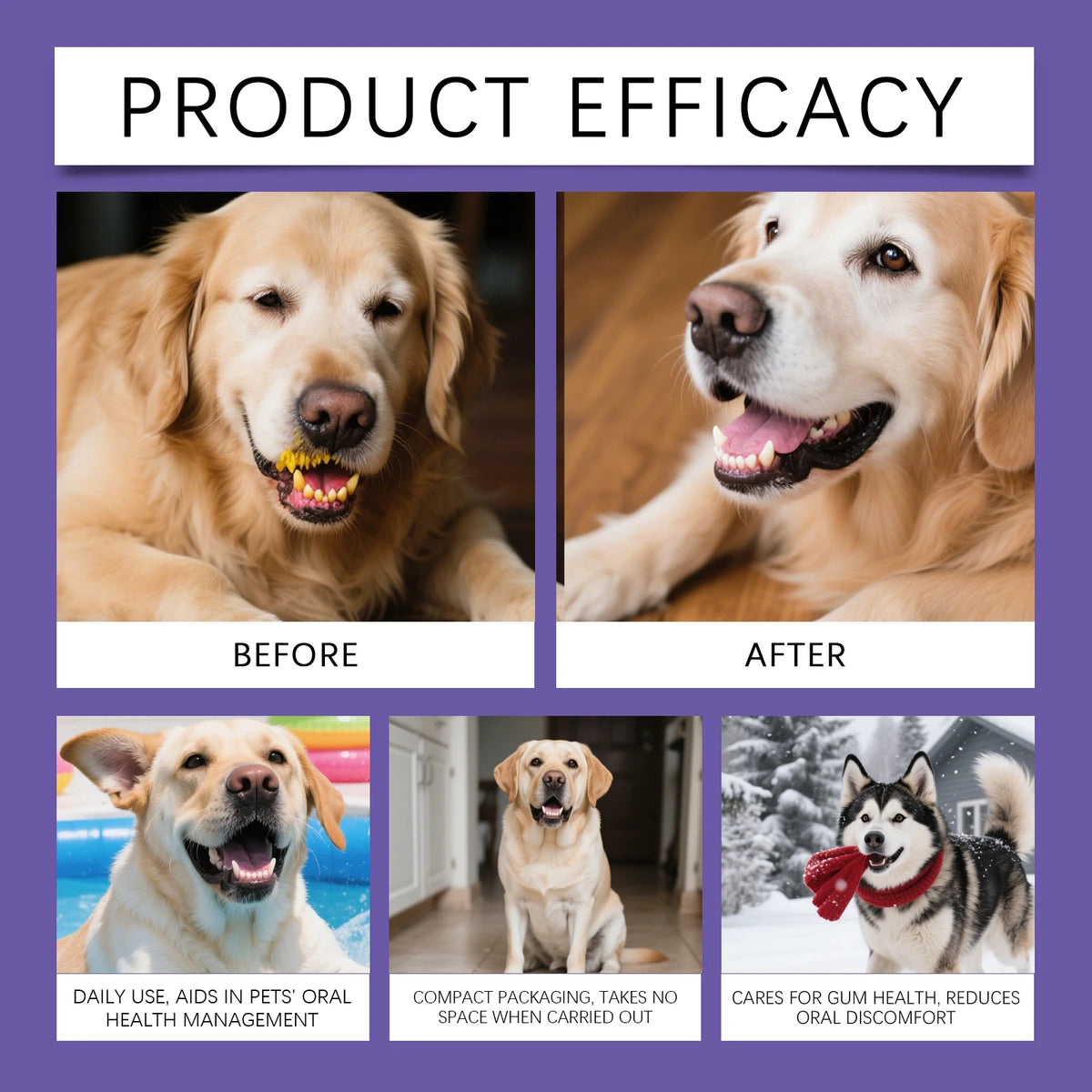 Pet Dental Care Wipes for Dogs and Cats