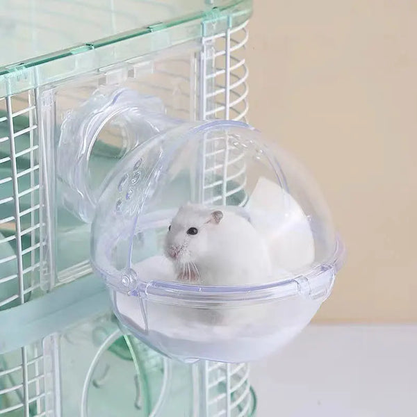 Bac à bain de sable translucide pour hamster